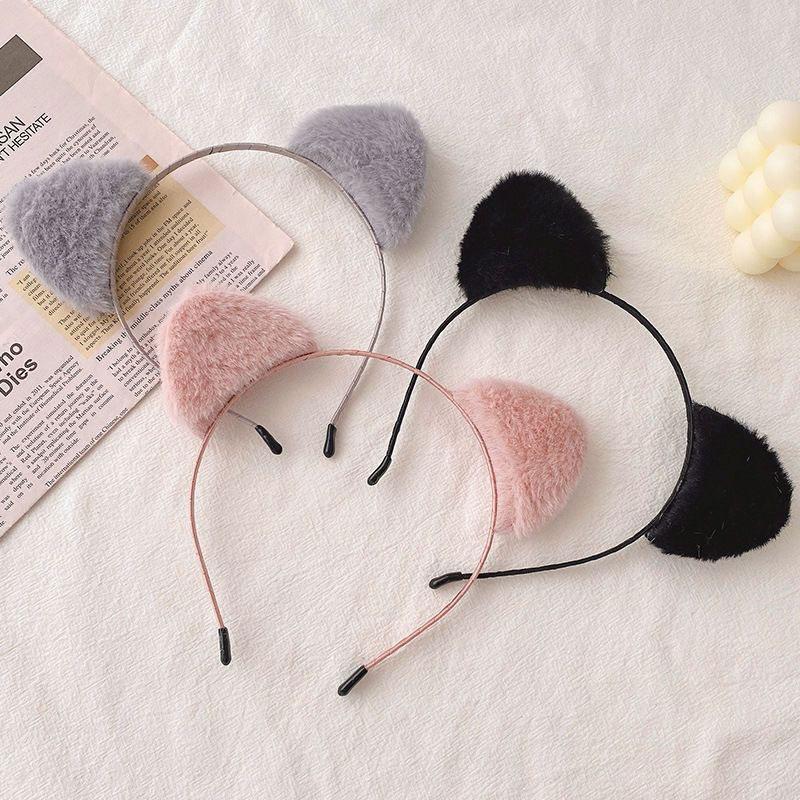 1Pc Plush Daily Use Cat Ear Decoration Cartoon Headband Cute Hair Accessory