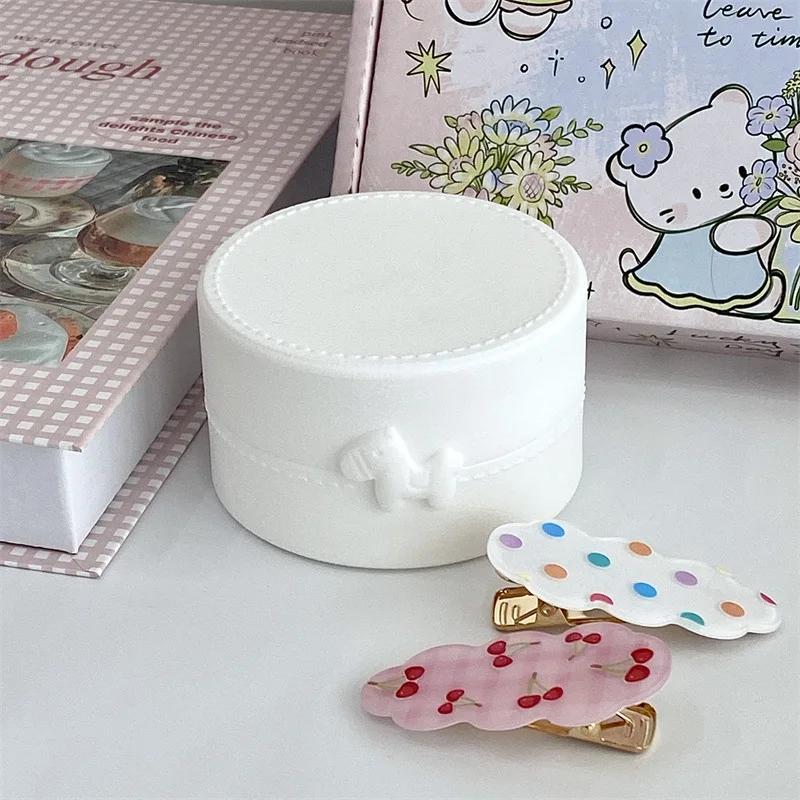 1ks INS roztomilá kulatá úložná krabička s mašlí pro makronky, kawaii dívky, šperky, sponky do vlasů, prachotěsná krabička, cestovní přenosný organizér na drobnosti