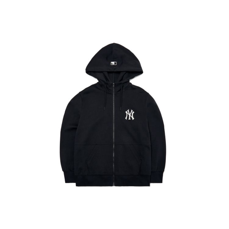 MLB New York Yankees Letter Logo Zip-Up Hoodie Unisex Hoodies Black 3ATRB0121-50BKS