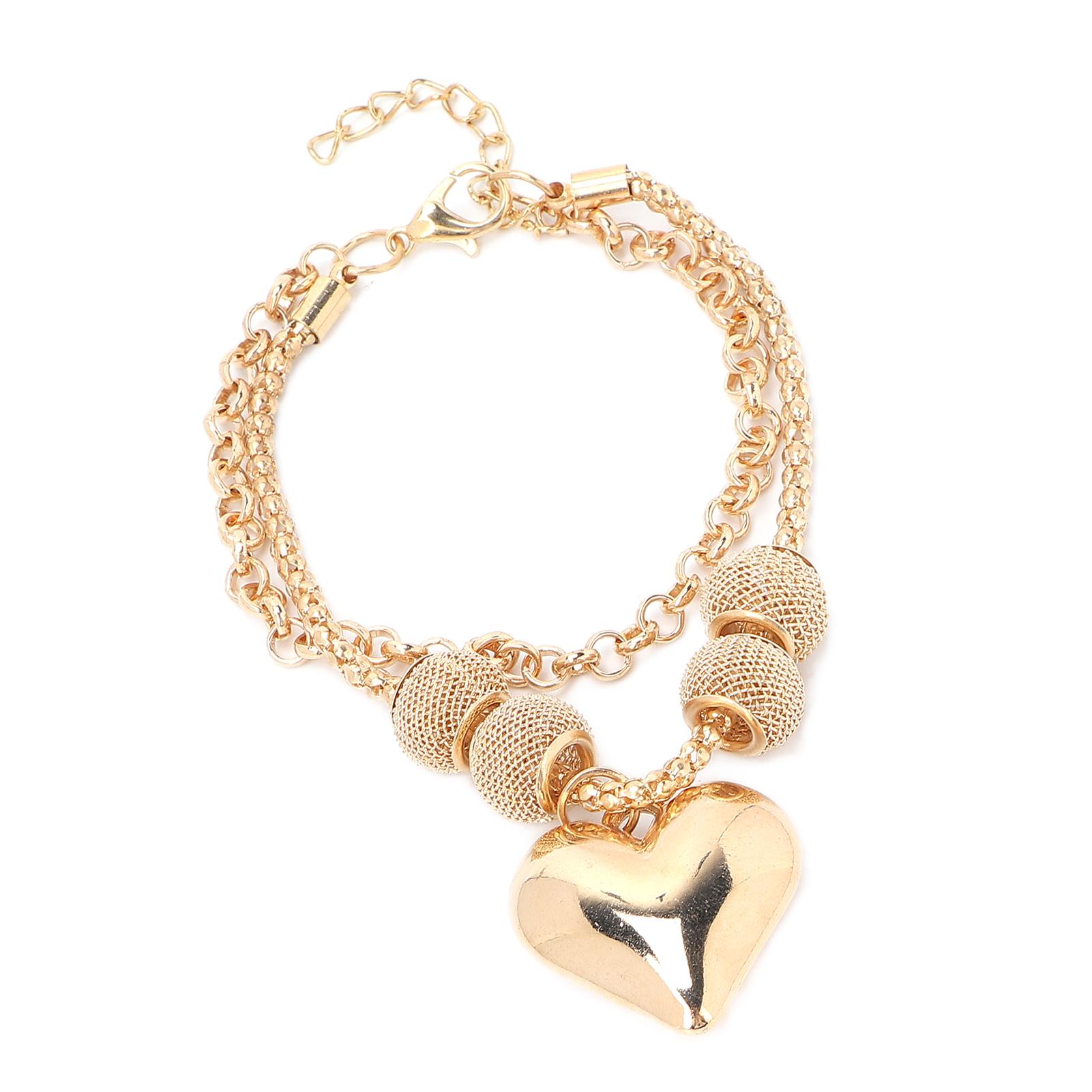 

Exquisite Bracelet Personality Creativity Fashion Multi Layer Heart Shaped Bracelet for Weddings