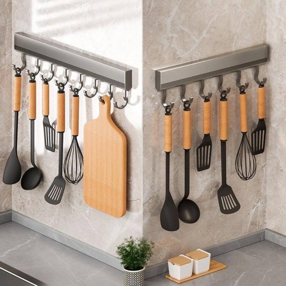 Wall Mounted Kitchen Storage Rack Aluminum Alloy Coat Hangers Quality Towel Hanger  Kitchen