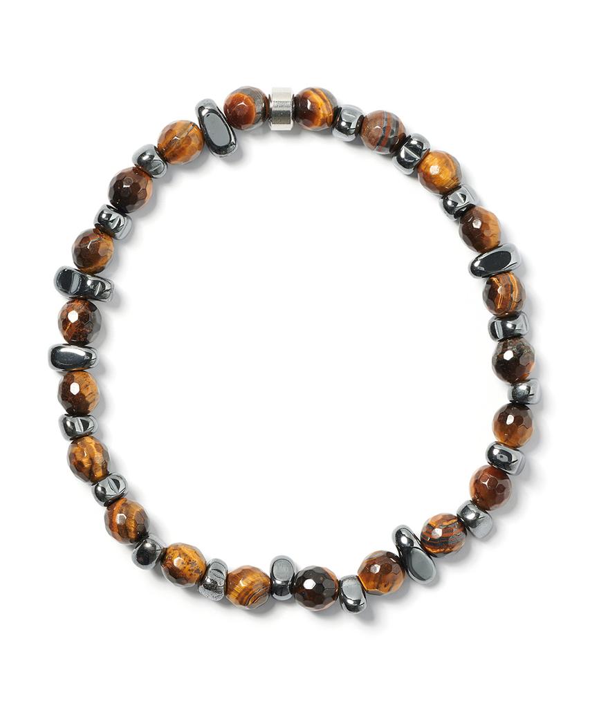 Jbans Classic Asymmetrical Seahorse Chip Mix Tiger Eye Bracelet (C2503Ac1346_Yl)