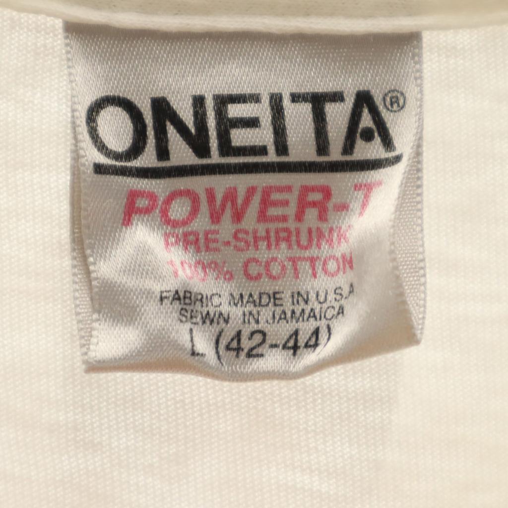 ONEITA 90s Old Bad Boy Short Sleeve T-shirt L White POWER-T Men's Used