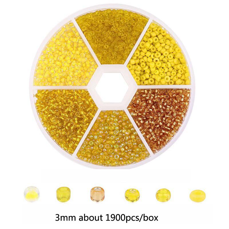 2 3mm Szklane Koraliki Millet Zestaw Kombinowany Ręcznie Robione DIY Domowe Koraliki Nawlekane na Rękę Naszyjnik z Wisiorkiem Zestaw Naszyjników Pudełko Koraliki do Wyrobu Biżuterii