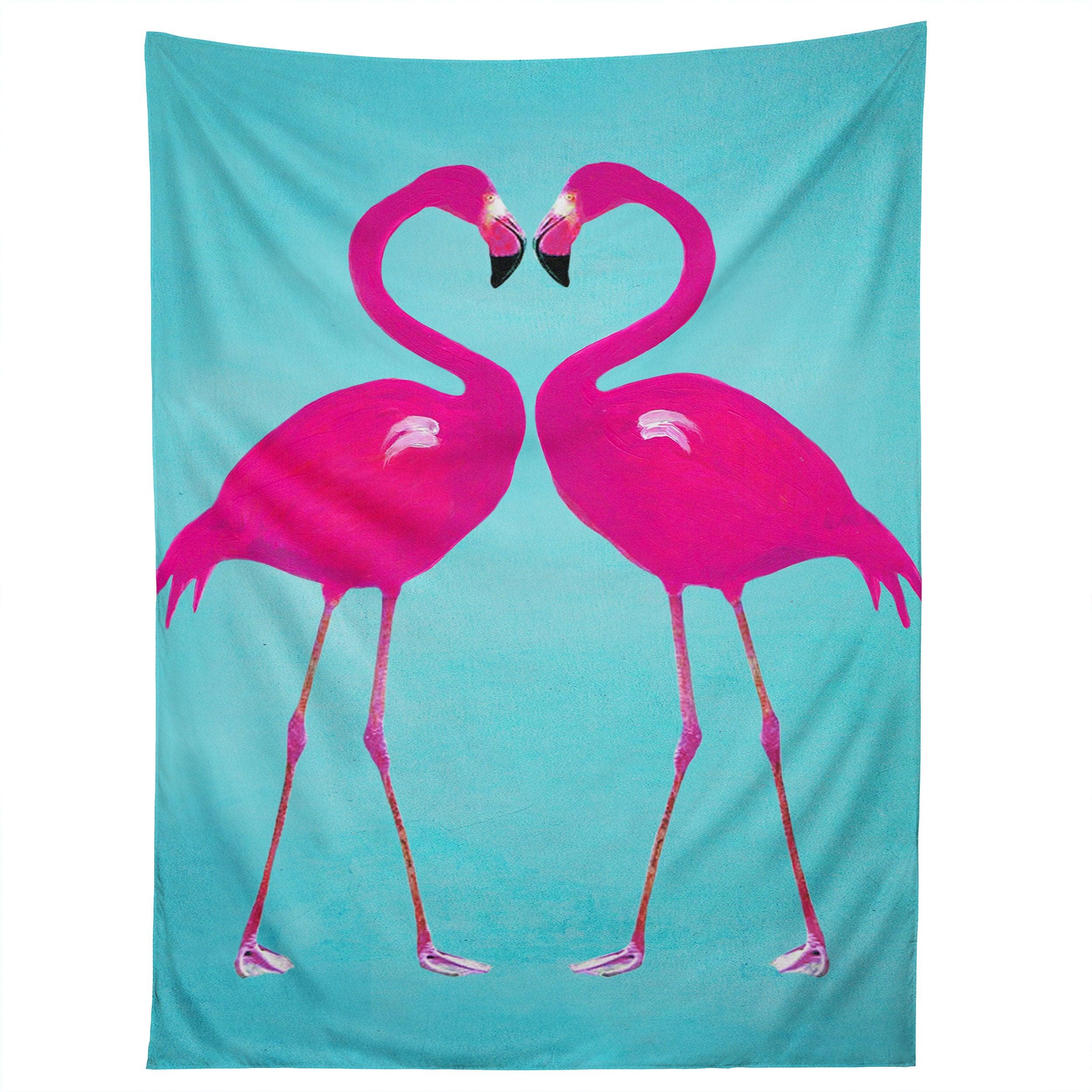 FLAMINGO HEART tapestry 75x100