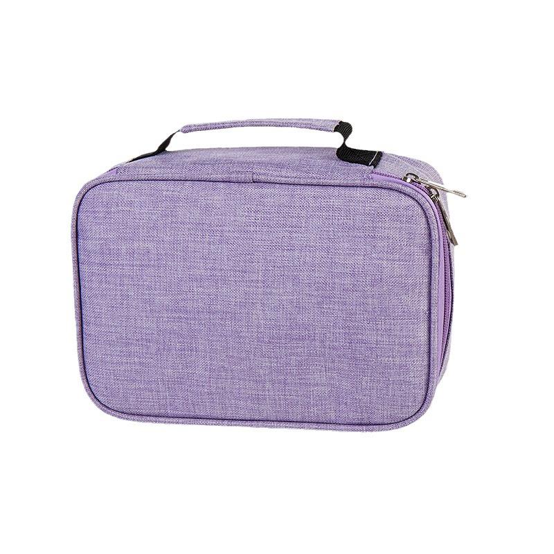 Double Layer Oxford Pencil Case: Large Capacity Multi-hole Art Sketching Storage Bag for Students