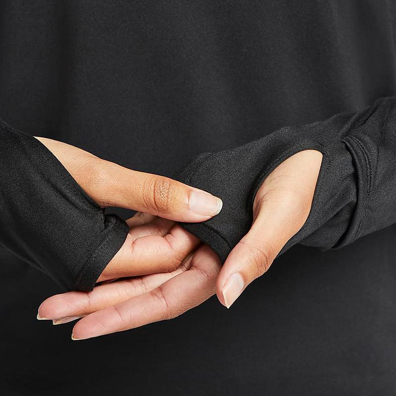 New Nike Dri-FIT Swift UV Women's Crew-Neck Running Top Black FB4298-010