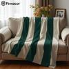 Emerald Stripes Lightweight Microfiber Soft Christmas Fleece Blanket Warm Cozy Throw for Bed Sofa Office Travel All Season