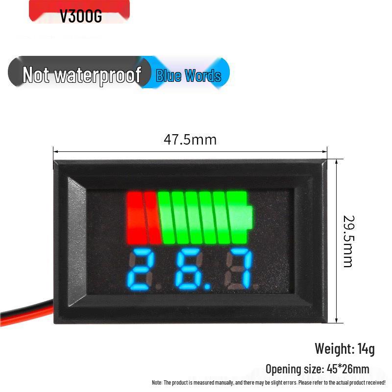 Tensione Batteria Veicolo Elettrico e Amperometro per Batterie al Litio (12V-84V)