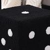 Foot Stool Soft Comfortable Simple Warm Sturdy Base Cube Stool for Home Living Room Bedroom Black