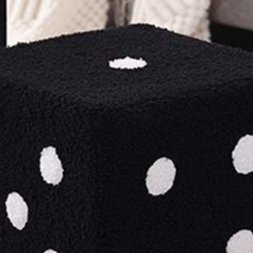 Foot Stool Soft Comfortable Simple Warm Sturdy Base Cube Stool for Home Living Room Bedroom Black