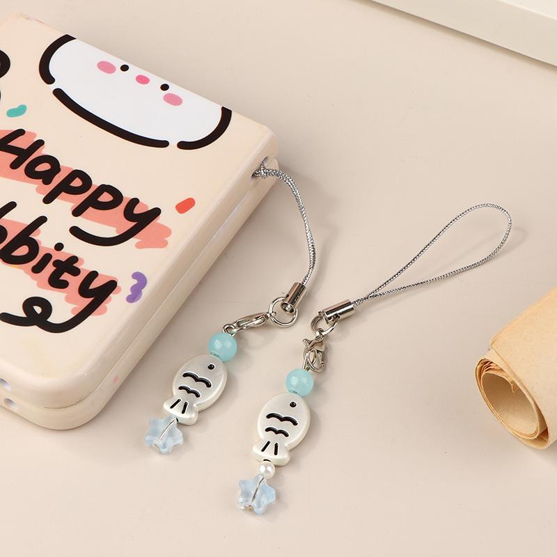 Laccetto per Telefono Pesciolino Carino Catena per Cellulare Perline Taiyaki Cartone Animato Laccetto per Cellulare Keycord Per Ragazza Regali