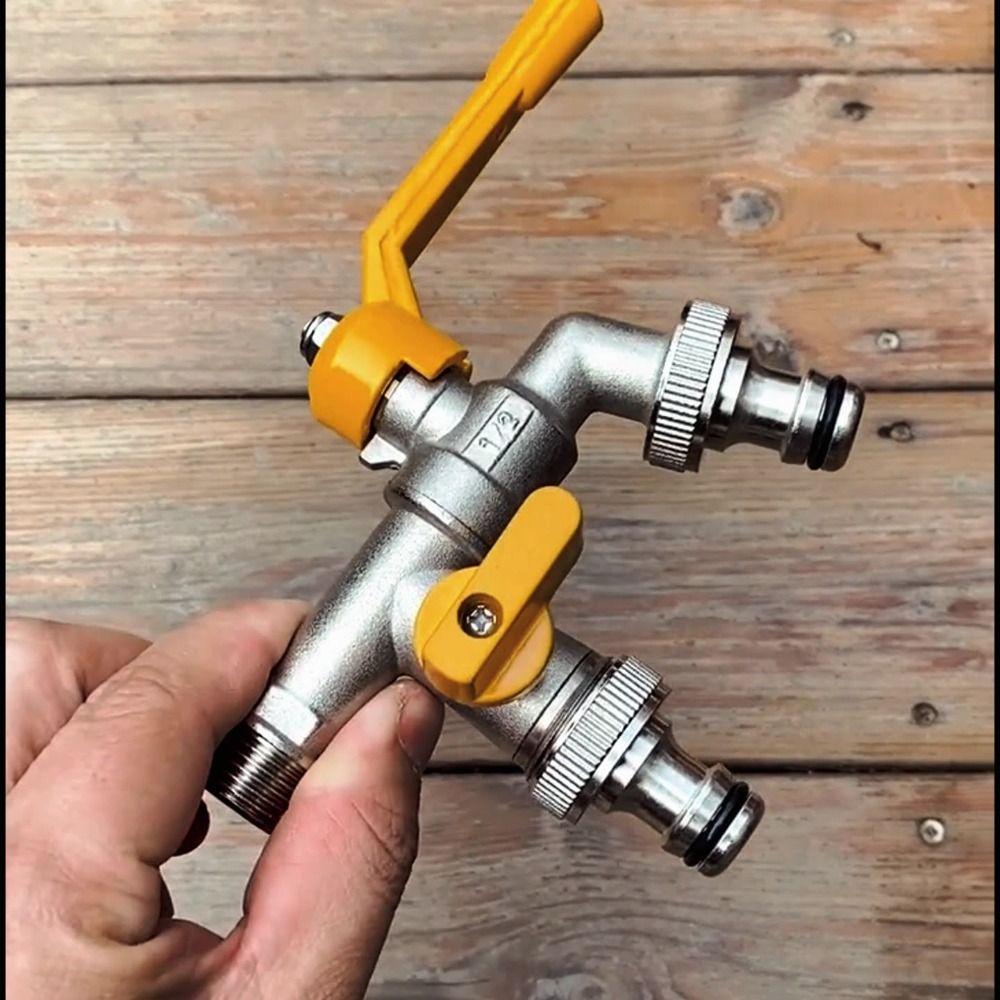 2-Way IBC Water Tank Connector Ball Valve Irrigation Brass Tap Joint  Cold Climates