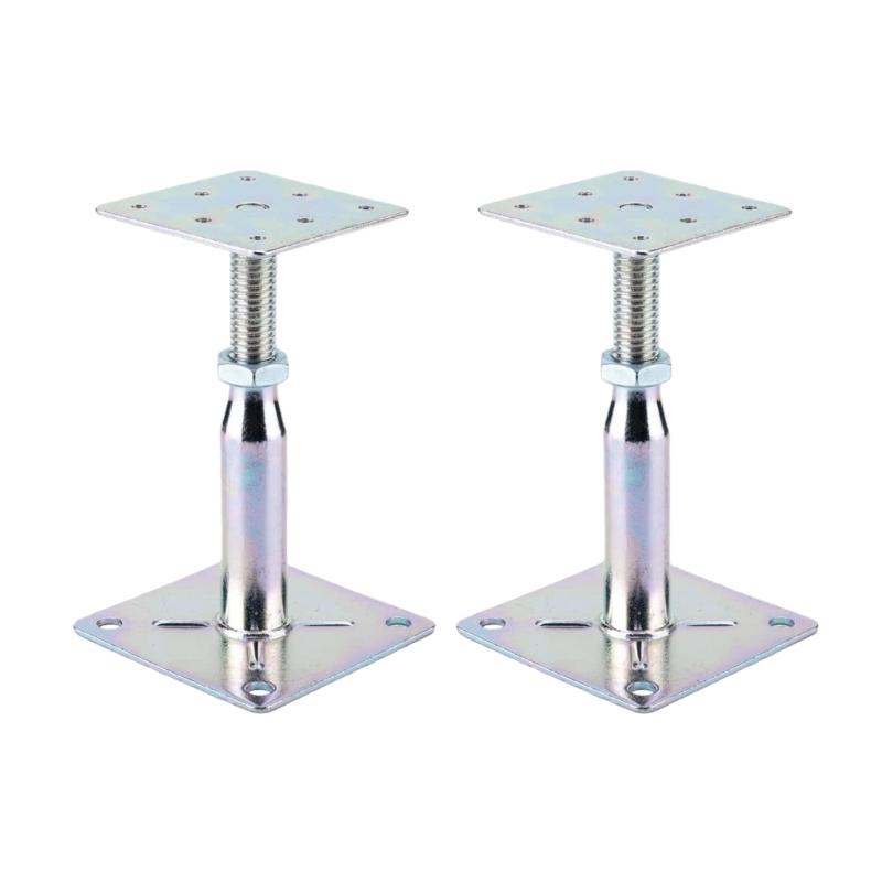 

2PCS Adjustable Height Roof Column Brackets Rack Support Weather Resistant Metal for Outdoor Construction and Renovation