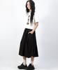 Deumakeu Real Wide Two Tuck Stripe Bumuda Pants - Black