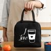 Isolierte Lunchtasche Reißverschluss Kühltasche Tragetasche Thermotasche Brotdose Leinwand Essen Picknick Lunchtaschen für die Arbeit Handtasche Essensmuster Praktische Nutzung