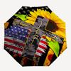 Flagge Sonnenblume - Automatischer Regenschirm, Vierjahreszeiten Tragbarer Faltregenschirm, Geeignet für Männer und Frauen, Reisen, Täglicher Kompakter Regenschirm, Outd