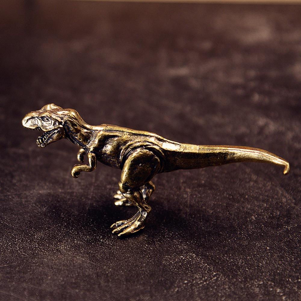 Statuie Cupru Animal Antic Tyrannosaurus Rex Decor Mașină Artizanat Accesorii Decor Acasă Figurină Miniatură Dinozaur Alamă Retro