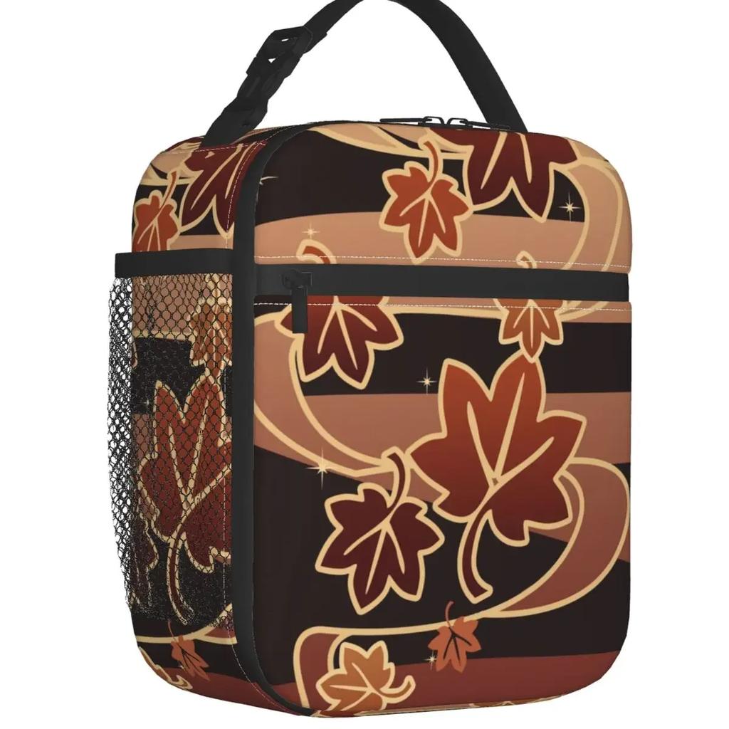 Genshin Impact Fall Kazuha Insulated Lunch Bag for Women Resuable Anime Game Cooler Thermal Lunch Box Kids School Children