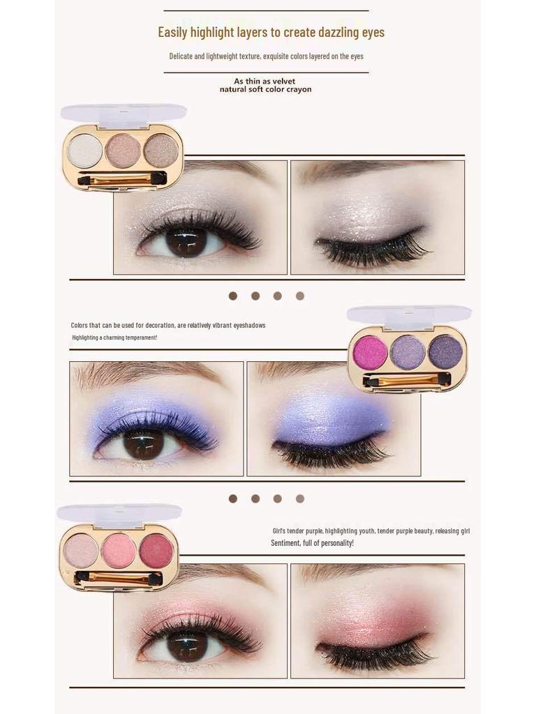 Winnie the Pooh 3-Color Diamond Eyeshadow - Long-Lasting, One-Swipe Application