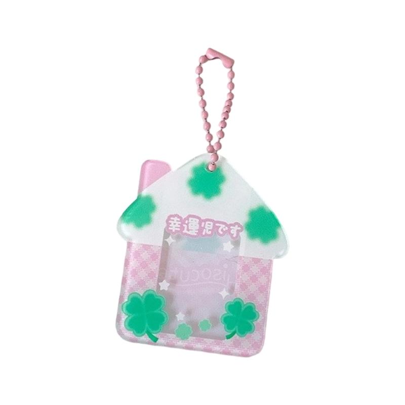 

Versatile Four Leaf Clovers Acrylic Photo Card Holder Bag Decoration for 1 Inch Photos Ideal for School and Office Use