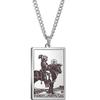 Tarot Stainless Steel Necklace Men'S Hip Hop Personality Retro Square Pendant Sweater Necklace