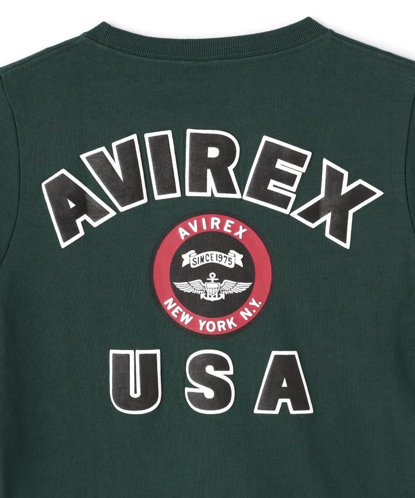 AVIREX Kids Varsity Dark Size L T-Shirt, Green,