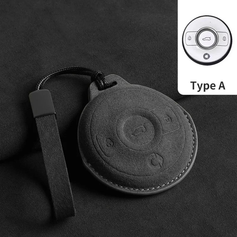 Car Key Case Cover Protector Holder Shell for Mercedes Benz SMART Fortwo 1 BRABUS 1 for SMART Suede Key Case for Car Keyring