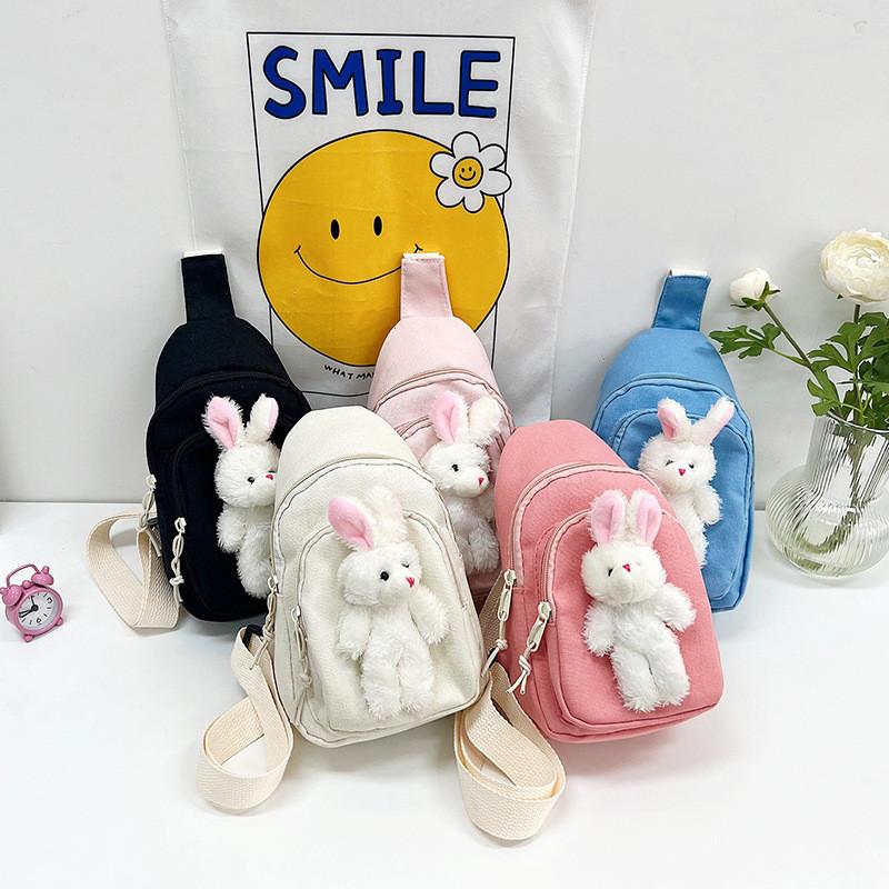 Rabbit Cartoon Child Crossbody Bag Outdoor Leisure Fashion Canvas Bag Shoulder