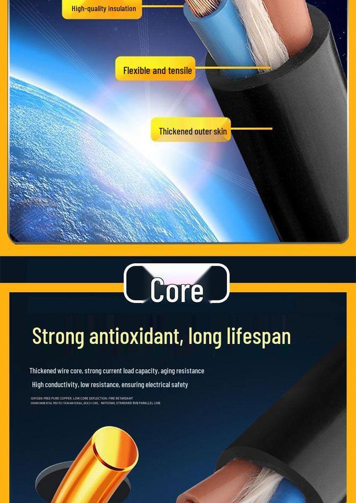 42.5 National Standard Sheathed Cable Wire, 3-Phase / 2-Phase, 234-Core, 1.510 Sqm, Flame Retardant, Construction Power Cord, 6.