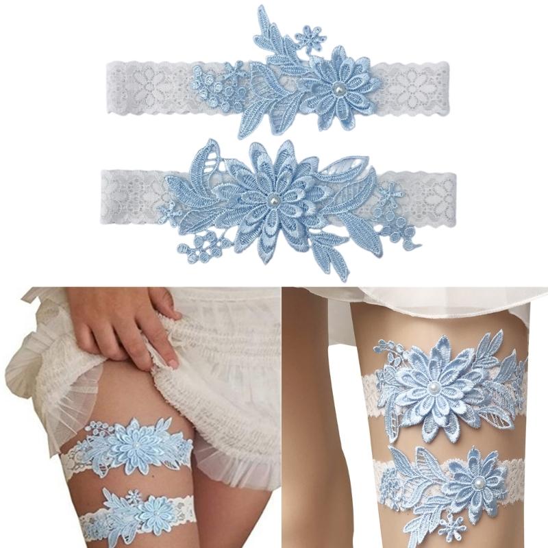 Breathable Comfortable Lace Bridal Garter Set For Day Wear In Weddings Celebrations