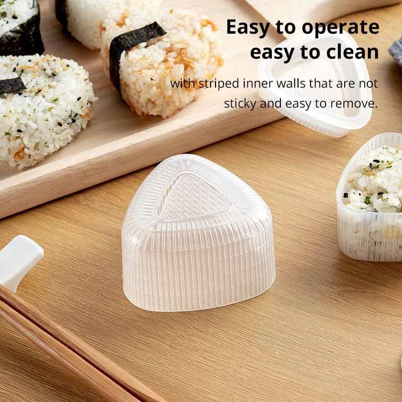 4PCS DIY Sushi Mold Onigiri Rice Ball Food Press Transparent Triangular Sushi Maker Mold Sushi Kit Kitchen Bento Accessorie