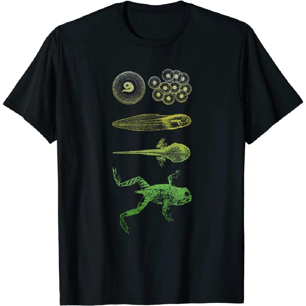 

Frog Tadpole T-Shirt Metamorphosis Life Cycle Biology Tee XXXXXL чорний