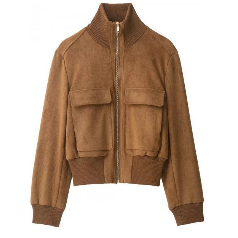 Womens Stand Collar French Style Bomber