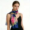 Floral Chiffon Scarf for Women - Lily & Peony Print, 160cm Lightweight Shawl, Elegant Beach Wrap, Boho Headscarf & Hijab