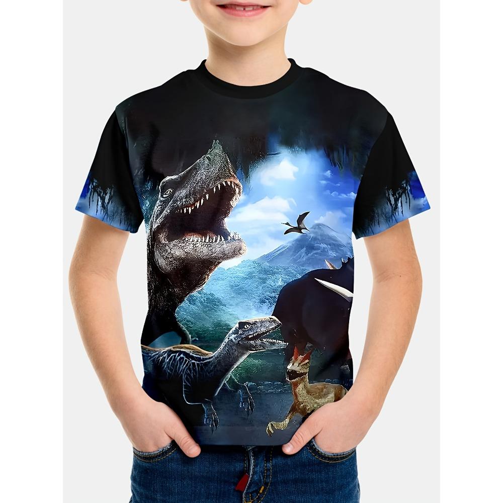 Fashion Dinosaur 3D Printed Kids Clothes Boys T Shirt Cartoon Top Shirts Round Neck Children Tops Short Sleeve Children T-Shirt