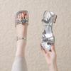 Coarse-heeled Sandals Women's New Summer Fashion Rhinestone Fairy with Skirt Temperament One-word Shoes