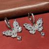Zircon Butterfly Drop Earring Hook Piercing Ear Jewelry Accessories  Women