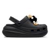 Crocs Classic Platform Clog EVA Puff Retro Fashion Trend Simple Hole Shoes Unisex Black