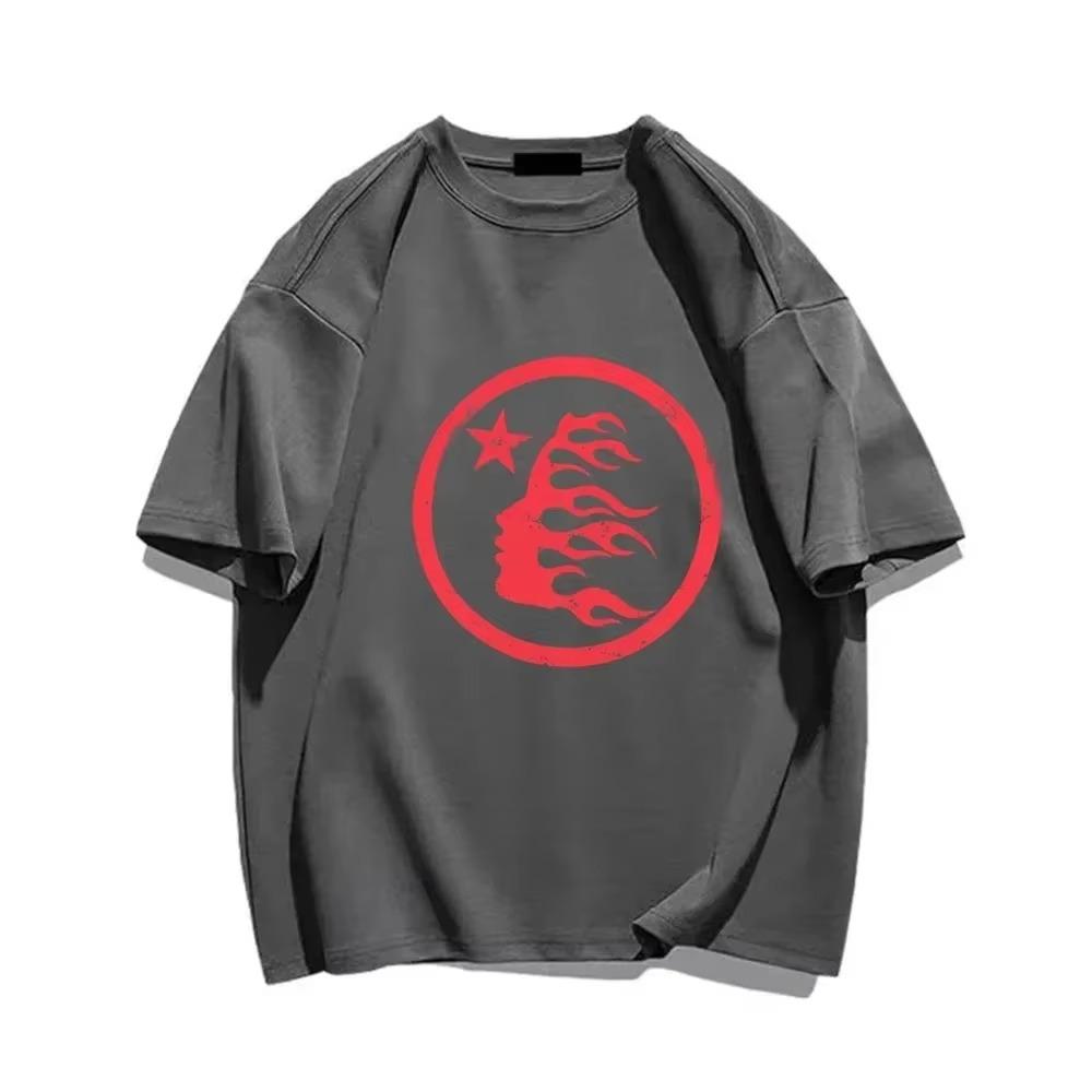 Hellster Rapper Wash Grey Heavy Craft Unisex Short Sleeve T Shirt Rapper Mens Women Top High Street Fashion Retro Hell T-shirt