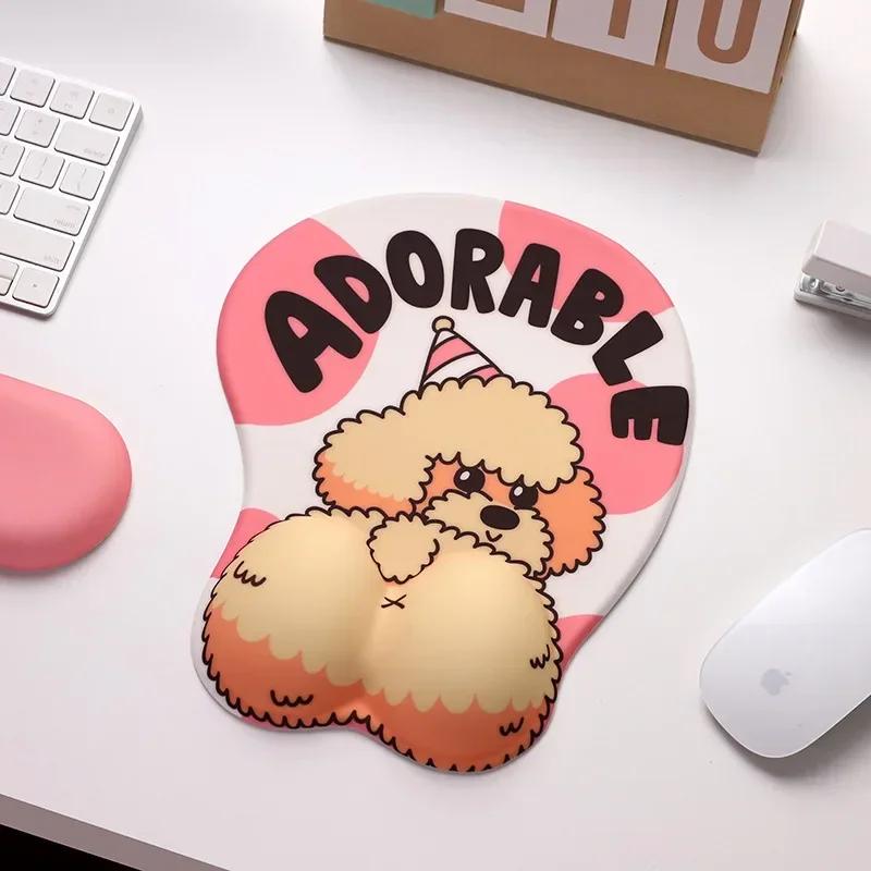 Anime Kawaii Mouse Pad Keyboard Wrist Rest Support Gel Silicone  Anti Slip 3D Cute Dog Computer Laptop Office Gaming Mousepad