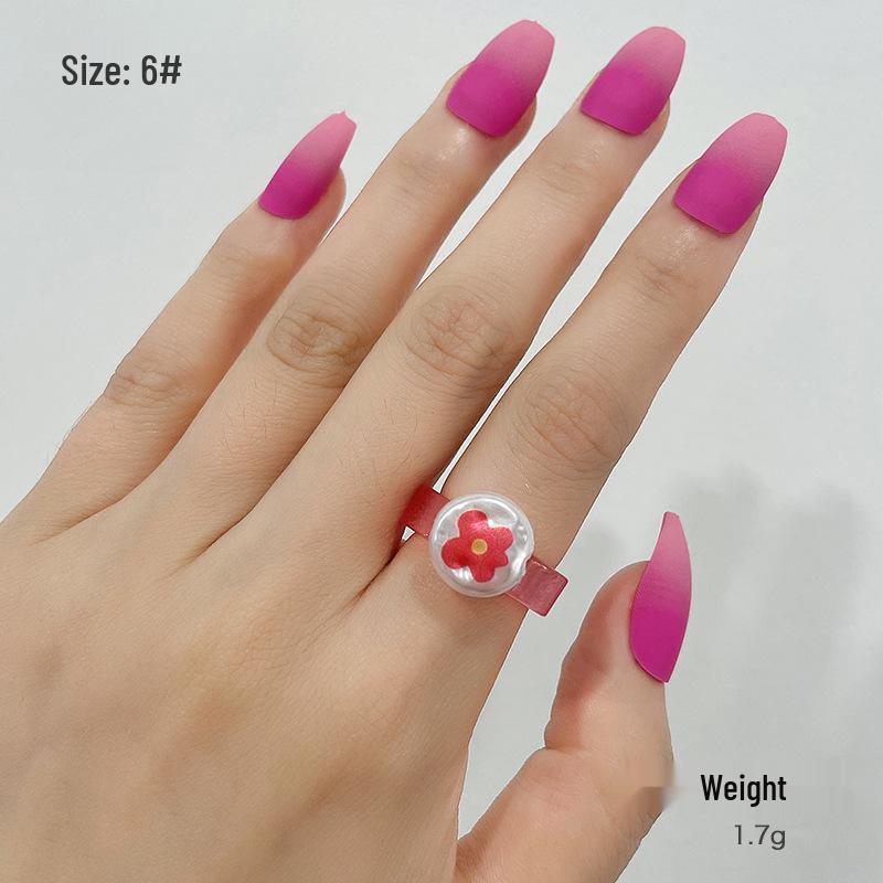 

Кенджие Позолоченное Кольцо-Сердце из Жемчужной Смолы для Женщин