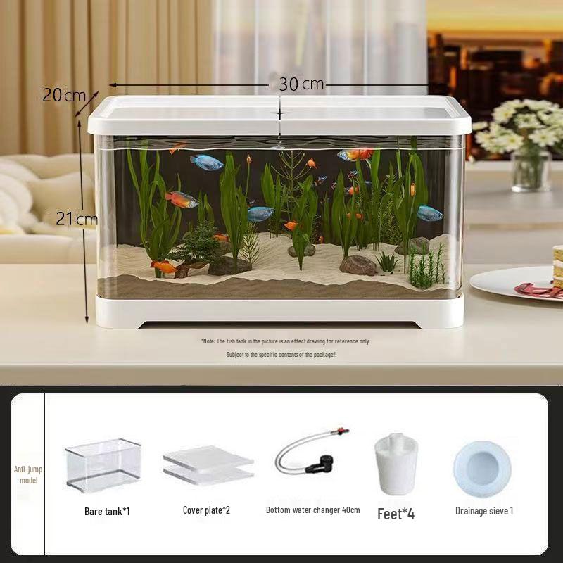 2025 Eco-Friendly Acrylic Fish & Turtle Tank with Drainage and Lid for Living Room