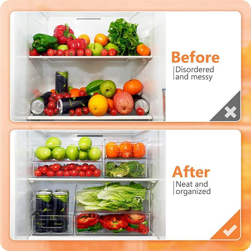 2025+ Stackable Fridge Organiser Set of 6, Kitchen Organiser Drawer Kitchen Storage & Organiser Fridge Organiser