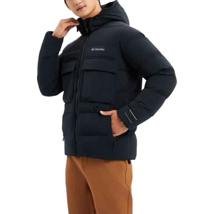 Columbia Solid Logo Outdoor Water-Resistant Warm Down Jacket Men Jackets Black WE9639-010