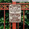 2D Flat, 1pc Funny Warning Sign - Vintage Metal Decor with Sarcastic Message - Rustic Garage, for Man Cave, Bar Decoration - Durable Aluminum Plaque