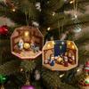 DIY Nativity Scene Ornament Kit with LED Lights Beginner Friendly Christmas Decoration Easy To Hang Holiday Ornament for Tree And Home