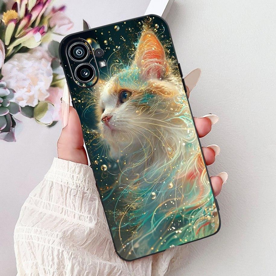 Phone Case 6.55" For Nothing Phone (1) One 1 A063 Soft Black Silicone Shockproof Back Cover For Nothing Phone1 Cartoon Funda New