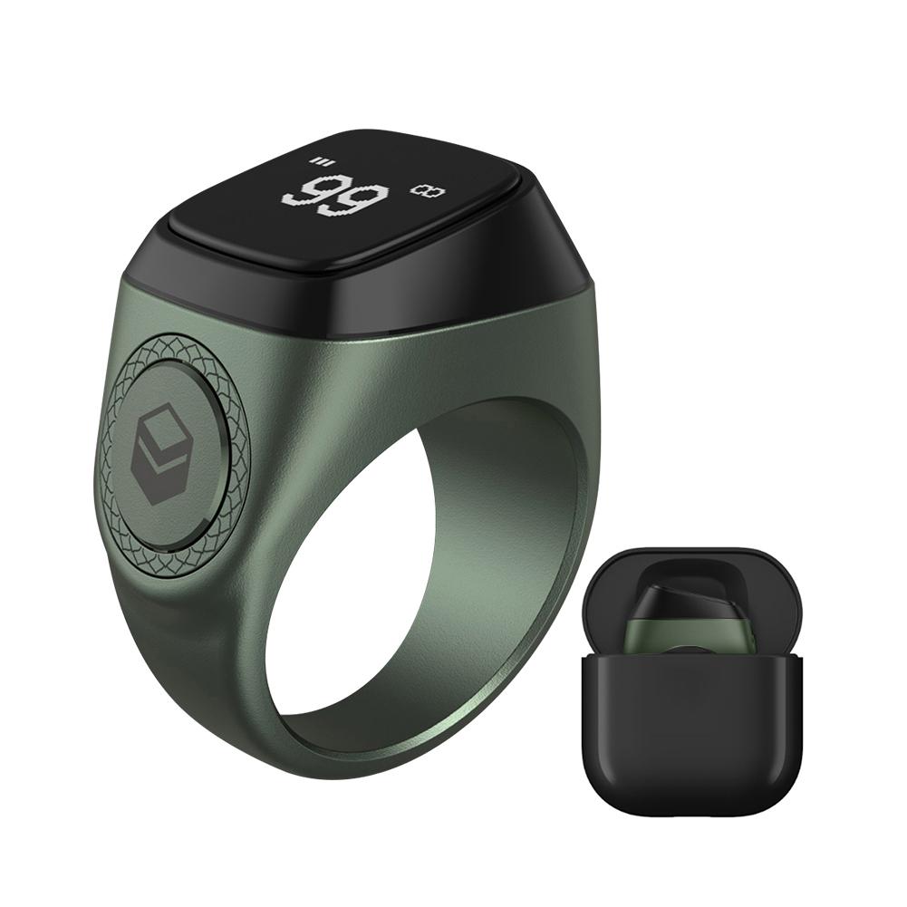 20mm Ring Tasbih Counter Bluetooth-compatible 5.1 Smart Tally Counter Ring 0.49 Inch OLED Display Vibration Reminder for Muslims