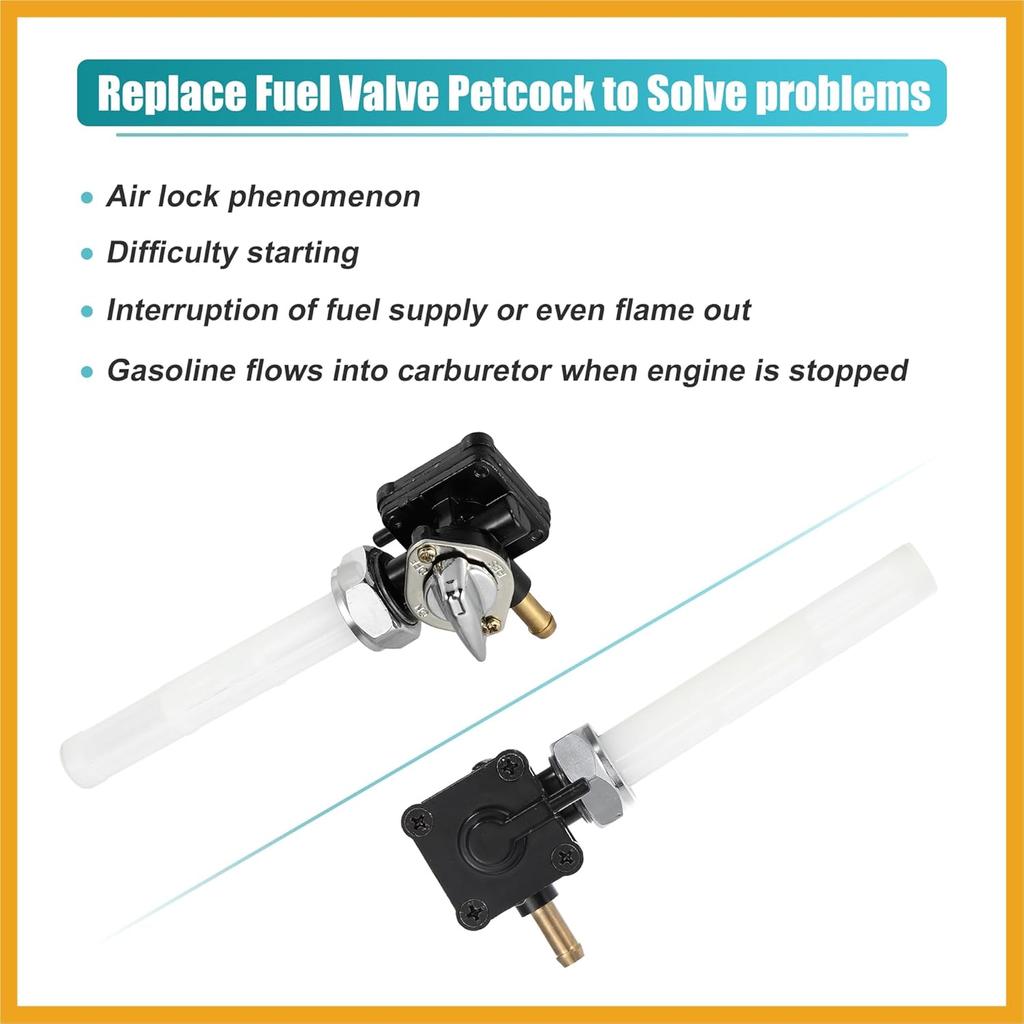 Motorcycle Fuel Valve Petcock with Male Thread 61338-94D for Harley FXST FLST FXD FLT 95-01 for 1340cc for Harley Vacuumed Petcock Valve Switch Gas